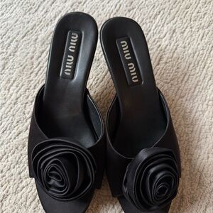 Miu Miu heeled woman slide